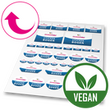  Stickerbögen vegan auf wiederablösbarer Klebefolie - Warengruppen Icon