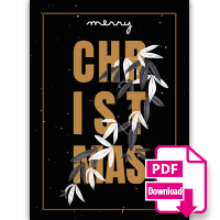 Druckvorlage PDF Christmas Gold