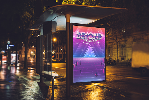 Leuchtplakat bei Nacht Backlight Leuchtplakat bei Nacht