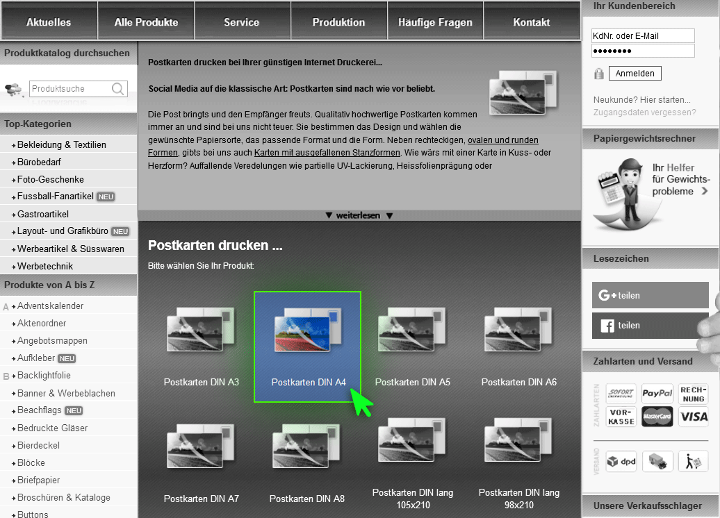 Tutorial Bestellung abschliessen - Eigenschaften auswählen