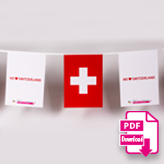Fahnenkette mit Schweizerkreuz Druckvorlage pdf