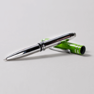 Schreibartikel Kugelschreiber mit LED grün