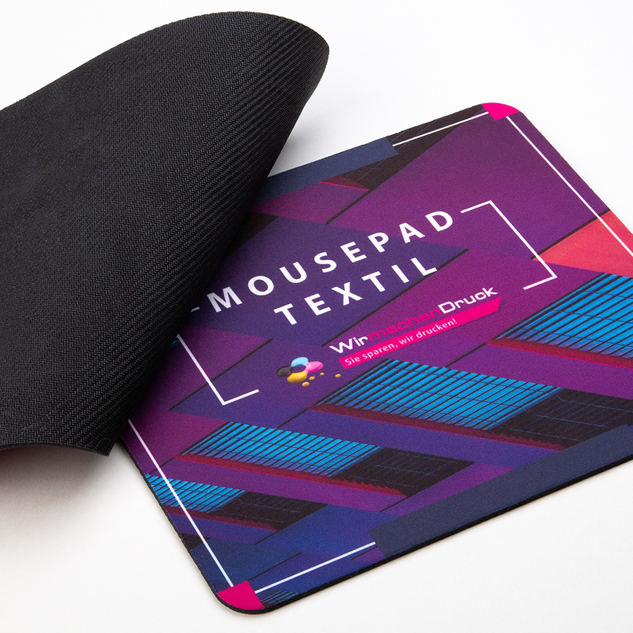 Textil-Mousepad Vorder- und Rückseite