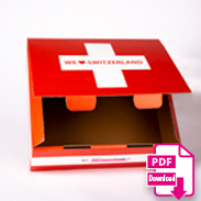Transportbox mit Schweizerkreuz Druckvorlage pdf