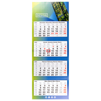 4-Monatskalender (Mehrblock), 33 x 90 cm (5/0-farbig CMYK + 1 Sonderfarbe)