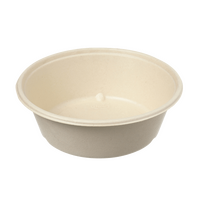 Bagasse-Salatschale rund 1200 ml, naturbraun, unbedruckt