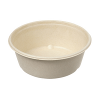 Bagasse-Salatschale rund 600 ml, naturbraun, unbedruckt