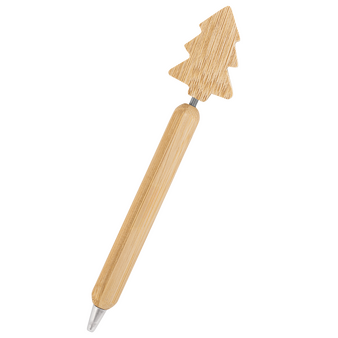 Bambus-Weihnachtskugelschreiber, ohne Werbeanbringung