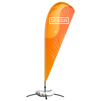 Beachflag Basic Drop M bedruckt inkl. Gestaenge, Kreuzfuss und Wassertank