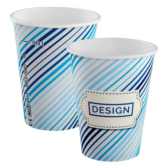 Becher einwandig mit Eichstrich 300 ml, 4/0-farbig (CMYK)