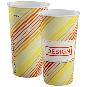 Becher einwandig mit Eichstrich 500 ml, 4/0-farbig (CMYK)