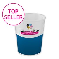 Bio Becher einwandig 200ml, 4/0-farbig