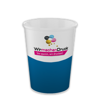 Bio Becher einwandig 300ml, 4/0-farbig