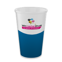 Bio Becher einwandig 400ml, 4/0-farbig