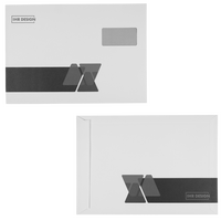 Briefumschlag DIN B4 (Lasche an der schmalen Seite) haftklebend mit Fenster beidseitig 1/1 bedruckt