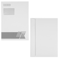 Briefumschlag DIN C4 (Lasche an der breiten Seite) haftklebend mit Fenster einseitig 1/0 bedruckt