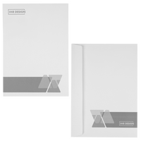 Briefumschlag DIN C4 (Lasche an der breiten Seite) haftklebend ohne Fenster beidseitig 1/1 schwarz-/weiß bedruckt