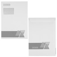 Briefumschlag DIN C4 (Lasche an der schmalen Seite) haftklebend mit Fenster beidseitig 1/1 bedruckt