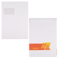Briefumschlag DIN C4 (Lasche an der schmalen Seite) haftklebend mit Fenster einseitig 0/4 farbig bedruckt (Rückseite)