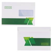 Couverts Format C5 (Lasche an der langen Seite), haftklebend mit Fenster rechts, beidseitig 4/4 farbig bedruckt