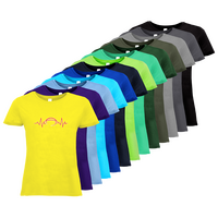 Tshirt, farbig bedruckt, Vorderseite, verschiedene Farben