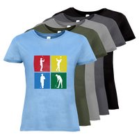 Tshirt, farbig bedruckt, Vorderseite, verschiedene Farben