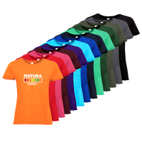 Tshirt, farbig bedruckt, Vorderseite, verschiedene Farben