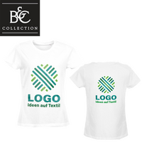 Damen-T-Shirt Organic, weiß - B&C Collection, mit zwei Druckpositionen
