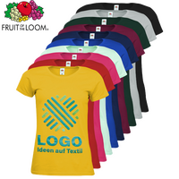 Damen-T-Shirt Premium, farbig - Fruit of the Loom, mit einer Druckposition