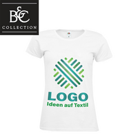 Damen-T-Shirt Premium, weiß - B&C Collection, mit einer Druckposition