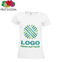 Damen-T-Shirt Premium, weiß - Fruit of the Loom, mit einer Druckposition
