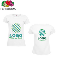 Damen-T-Shirt Premium, weiß - Fruit of the Loom, mit zwei Druckpositionen