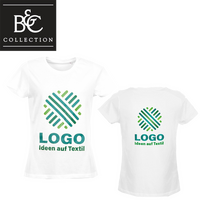 Damen-T-Shirt weiß, Organic - B&C Collection, mit zwei Druckpositionen