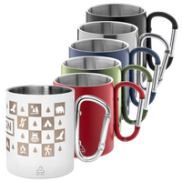 Edelstahltasse Karabinerhaken Gravur