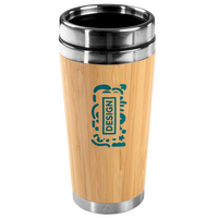 Edelstahl-Thermobecher mit Bambusüberzug bedruckt