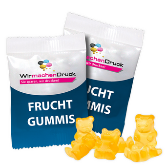 Fruchtgummi-Tütchen 20g Honig (Form: Bärchen), 4/4 farbig beidseitig bedruckt