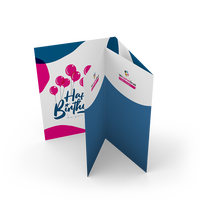 Geburtstagskarte, gefalzt auf DIN A5, vertikaler Doppelparallelfalz, 8-seitig