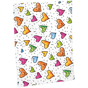 Geschenkpapier B2 (500 x 700 mm) mit Bunte-Herzen-Motiv