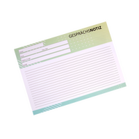 Gesprächsnotizzettel, DIN A4 quer (29,7 x 21,0 cm), 1-seitig, 4/0-farbig