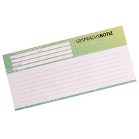 Gesprächsnotizzettel, DIN lang quer (21,0 x 10,5 cm), 1-seitig, 4/0-farbig