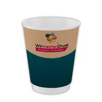 Graspapier Becher doppelwandig 300ml, 4/0-farbig