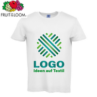 Herren-T-Shirt Basic, weiß - Fruit of the Loom, mit einer Druckposition