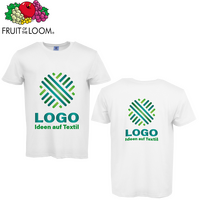 Herren-T-Shirt Basic, weiß - Fruit of the Loom, mit zwei Druckpositionen