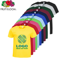 Herren-T-Shirt Budget, farbig - Fruit of the Loom, mit einer Druckposition