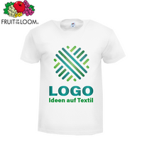 Herren-T-Shirt Budget, weiß - Fruit of the Loom, mit einer Druckposition