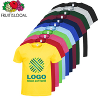Herren-T-Shirt farbig, Budget - Fruit of the Loom, mit zwei Druckpositionen