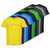 Tshirt, farbig bedruckt, Vorderseite, verschiedene Farben