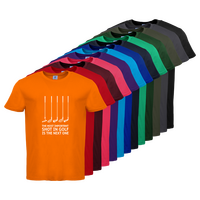 Tshirt, farbig bedruckt, Vorderseite, verschiedene Farben