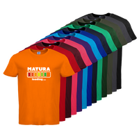 Tshirt, farbig bedruckt, Vorderseite, verschiedene Farben