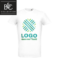 Herren-T-Shirt Organic, weiß - B&C Collection, mit einer Druckposition